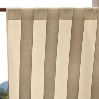 Awning Stripe Outdoor Window Panel - Khaki/Natural