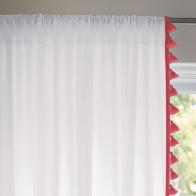 Strawberry French Tassel Window Panel