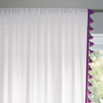 Purple French Tassel Window Panel