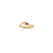Round Ruby and Diamond Ring