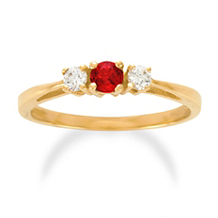 3/8 ct. t.w. Round Ruby and Diamond Three-Stone Ring