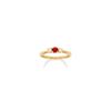 Round Ruby and Diamond Three-Stone Ring