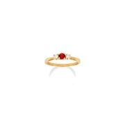 1/3 ct. t.w. Round Ruby and Diamond Three-Stone Ring