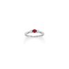 Round Ruby and Diamond Three-Stone Ring