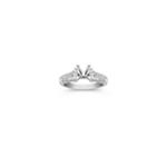 Three-Stone Marquise and Round Diamond Engagement Ring with Pave Setting