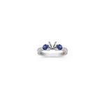 Vintage Round Sapphire and Diamond Engagement Ring