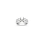 Round and Baguette Diamond Engagement Ring