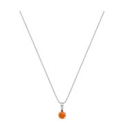 5/8 ct. Round Orange Sapphire Solitaire Pendant (18”)
