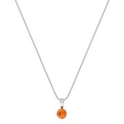 1 ct. t.w. Round Orange Sapphire Pendant (18”)