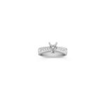 Princess Cut and Round Diamond Engagement Ring