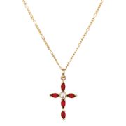 3/8 ct. t.w. Marquise Ruby and Diamond Cross Pendant (18)