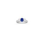 Oval Sapphire and Diamond Three-Stone Ring