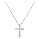 14k White Gold Cross Pendant (18 in.)