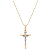 14k Two-Tone Gold Cross Pendant (18)
