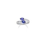 Pear Shaped Sapphire and Diamond Ring