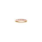 Round Pink Sapphire and Diamond Anniversary Band
