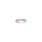 Round Pink Sapphire and Diamond Anniversary Band