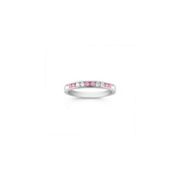 1/4 ct. t.w. Round Pink Sapphire and Diamond Anniversary Band