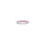 Round Pink Sapphire and Diamond Anniversary Band