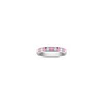 Round Pink Sapphire and Diamond Anniversary Band