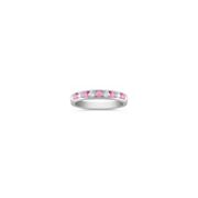 5/8 ct. t.w. Round Pink Sapphire and Diamond Anniversary Band