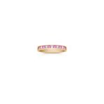 Princess Cut Pink Sapphire and Diamond Anniversary Band