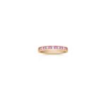 Princess Cut Pink Sapphire and Diamond Anniversary Band