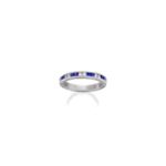 Round Sapphire and Diamond Anniversary Band