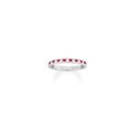 Round Ruby and Diamond Anniversary Band