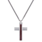 Stainless Steel  and Rosewood  Cross Necklace (24)