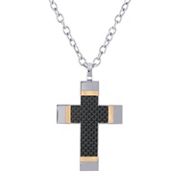 Stainless Steel and Carbon Fiber Cross Necklace (20)