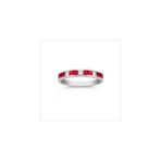 Princess Cut Ruby and Diamond Anniversary Band