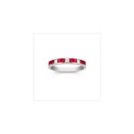 Princess Cut Ruby and Diamond Anniversary Band