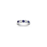 Round Sapphire and Diamond Anniversary Band
