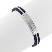 Stainless Steel and 14k Yellow Gold Bracelet (8)
