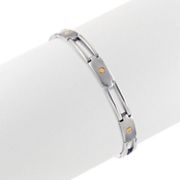 Stainless Steel and 14k Yellow Gold Bracelet (9)