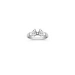 Round and Baguette Diamond Engagement Ring in Platinum
