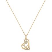 Round Diamond Heart Pendant (18”)