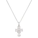 Round Diamond Cross Pendant (18 in.)