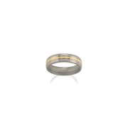 6mm Engraved Wedding Band in Titanium and 18k Yellow Gold