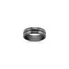 Black Titanium Ring with White Bands (7mm)