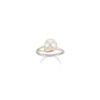 Cultured Freshwater Pearl and Round Diamond Ring in Two-Tone Gold