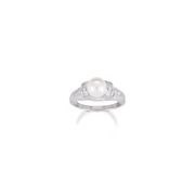 Cultured Freshwater Pearl and Diamond Ring