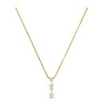 Round Diamond Three-Stone Pendant (18 in.)