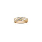 Round Diamond Wedding Band in Two-Tone Gold