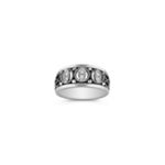 Round Diamond Ring with Black Rhodium Accents