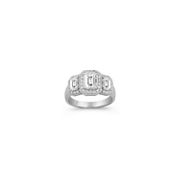 1 1/2 ct. t.w. Crisscut Emerald Cut and Round Diamond Engagement Ring