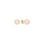 7mm Peach Cultured Freshwater Pearl Solitaire Earrings