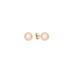 7mm Peach Cultured Freshwater Pearl Solitaire Earrings