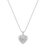 3/8 ct. t.w. Heart Shaped Round Diamond Heart Pendant (20”)